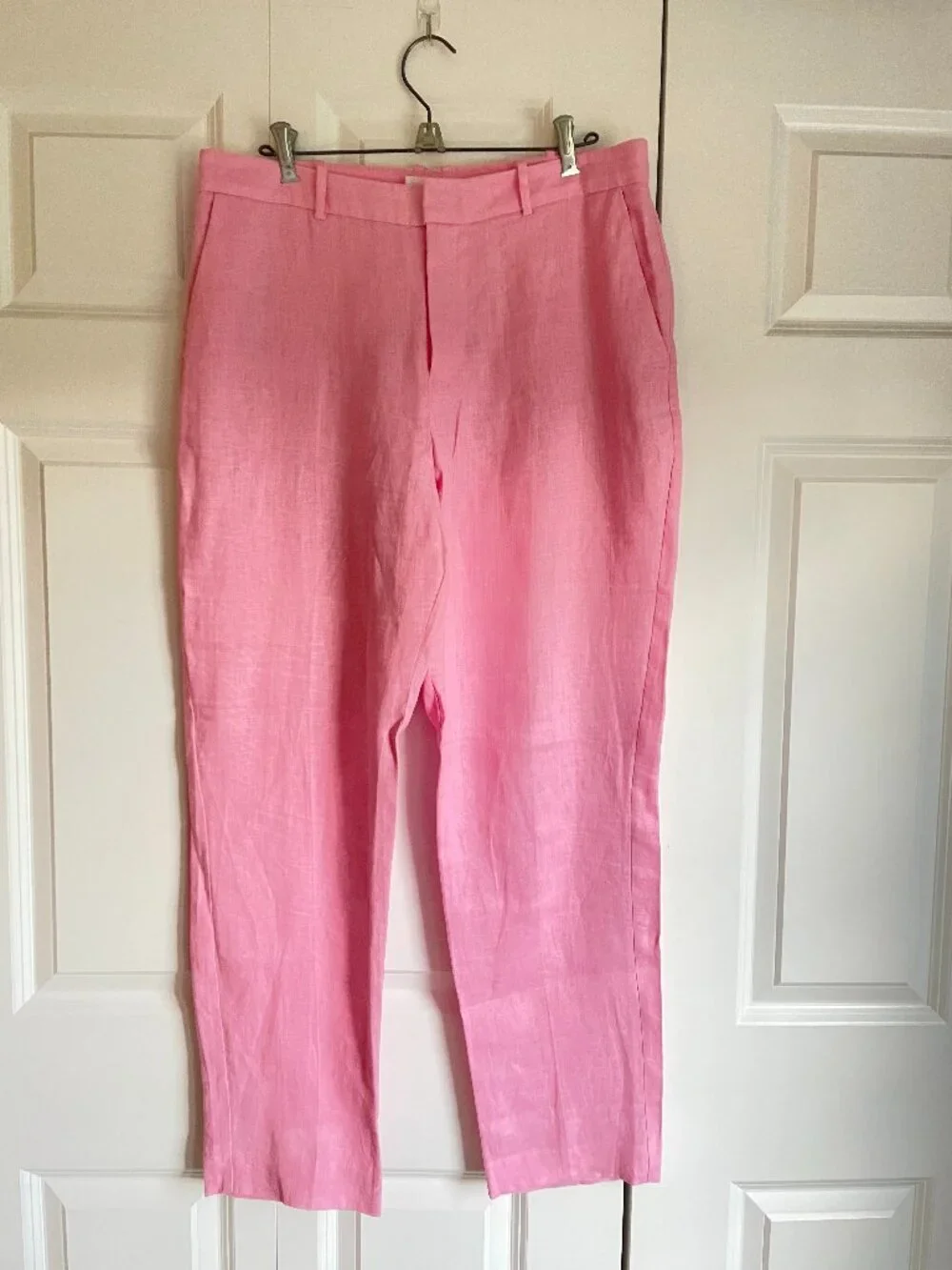 Mango Pink Linen Ankle Length Trouser — Size Large